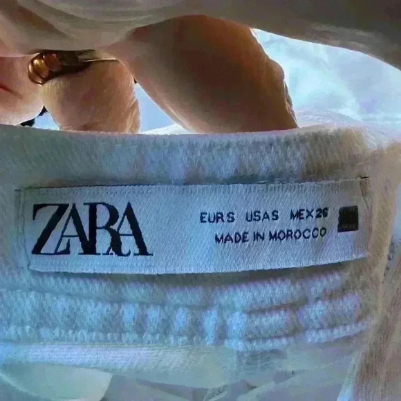 ZARA White Twill Denim Large Strap Overall - S - Picture 8 of 11